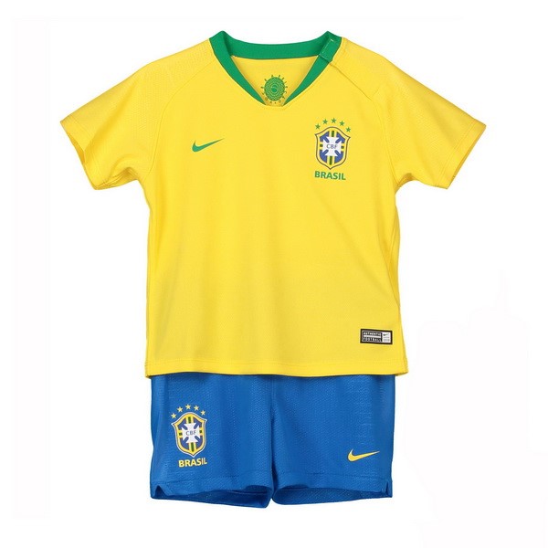 Maillot Football Brésil Domicile Enfant 2018 Jaune
